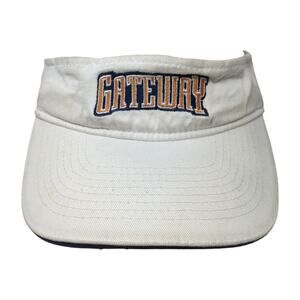 Gateway Strapback Sun Visor Cap White One Size Adjustable Embroidered Toppers